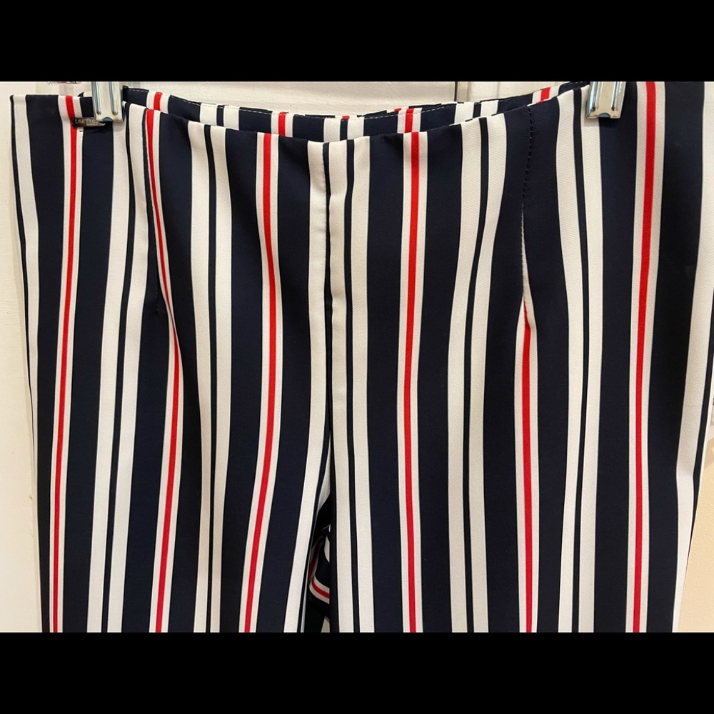 LISETTE Black and White Striped Wide Leg Pants